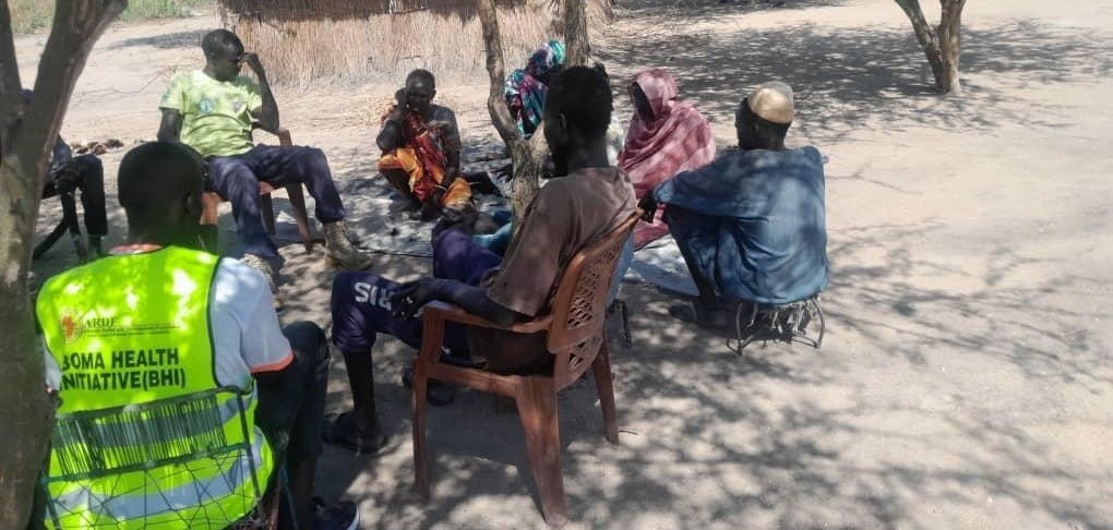 A mobile health team arrives at an outreach site in Nasir.